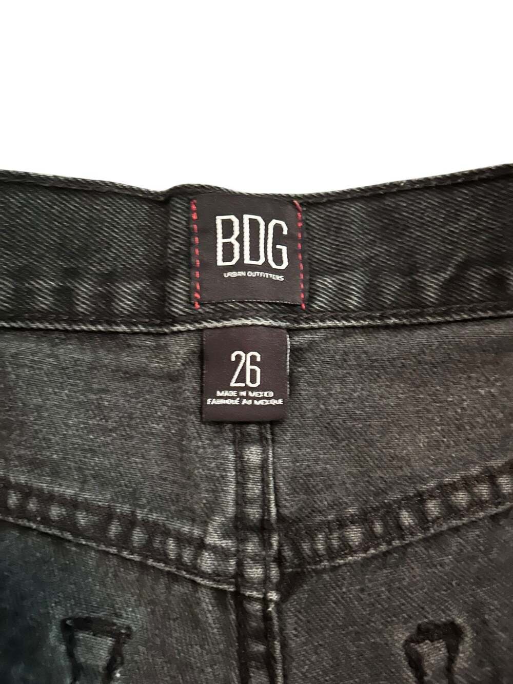 BDG Urban Outfitters Black High-Rise Button-Fly Raw Hem Denim Shorts - Picture 3 of 4